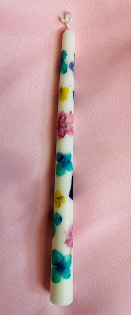 12 Inch Tapered Pressed Flower Botanical Candle Sticks