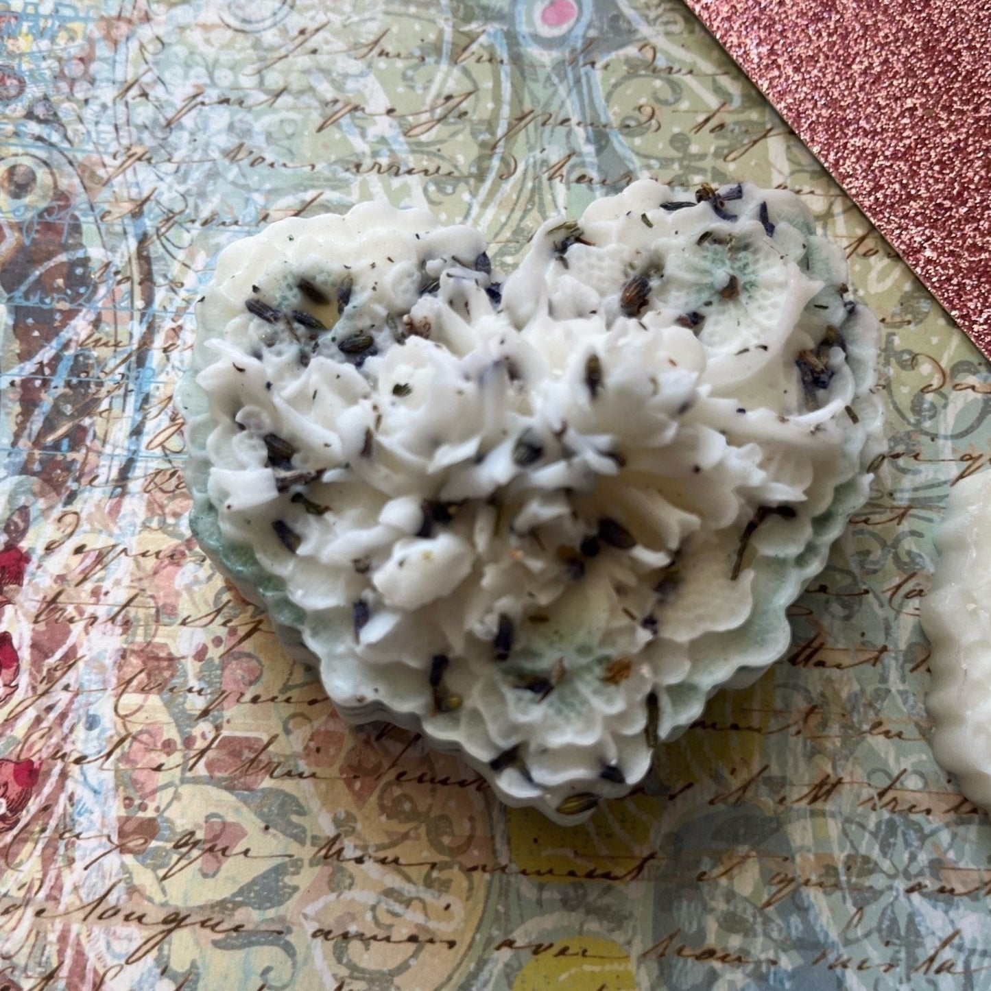 Heart Shaped (3.9") Soy Candle with Dried Flowers and Fragrance Oil