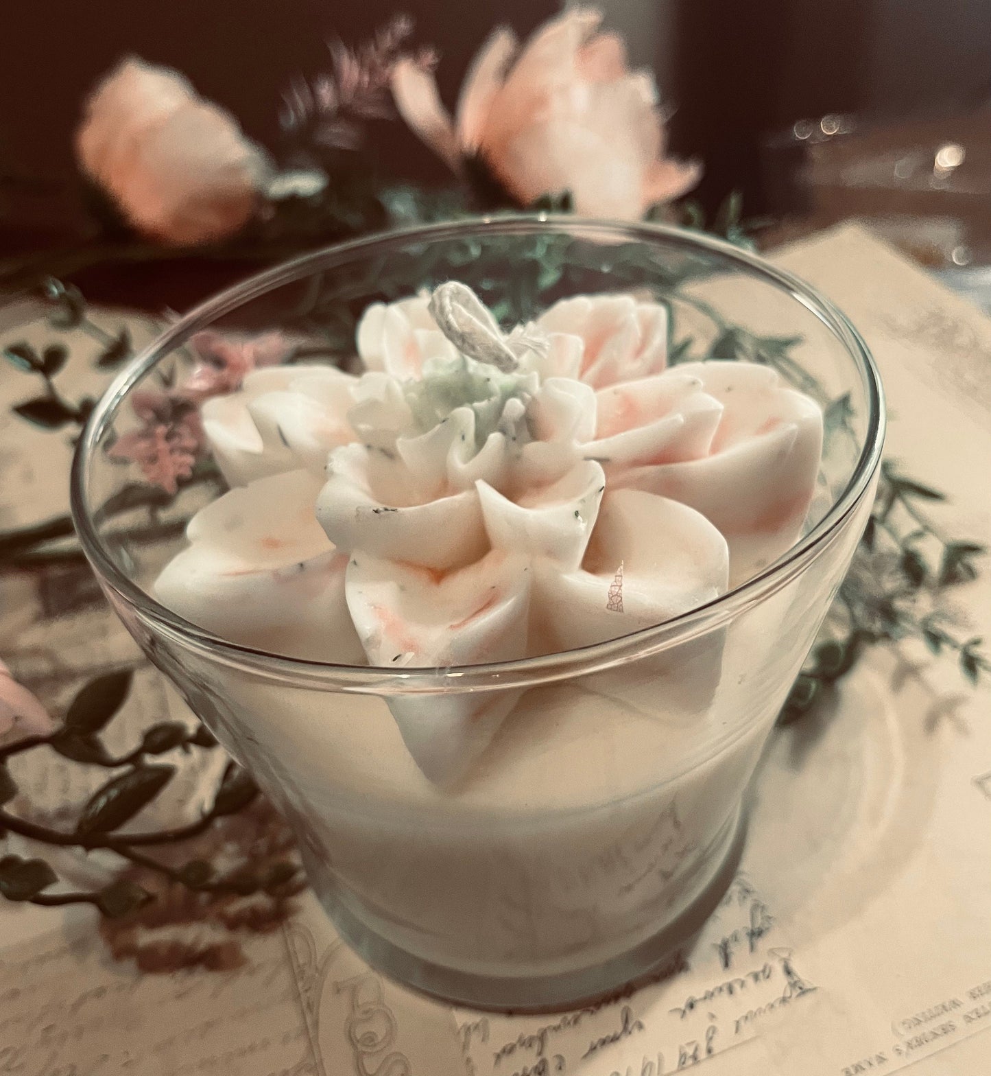 Dahlia Flower Soy Candle: Custom Color & Fragrance, 18 oz.