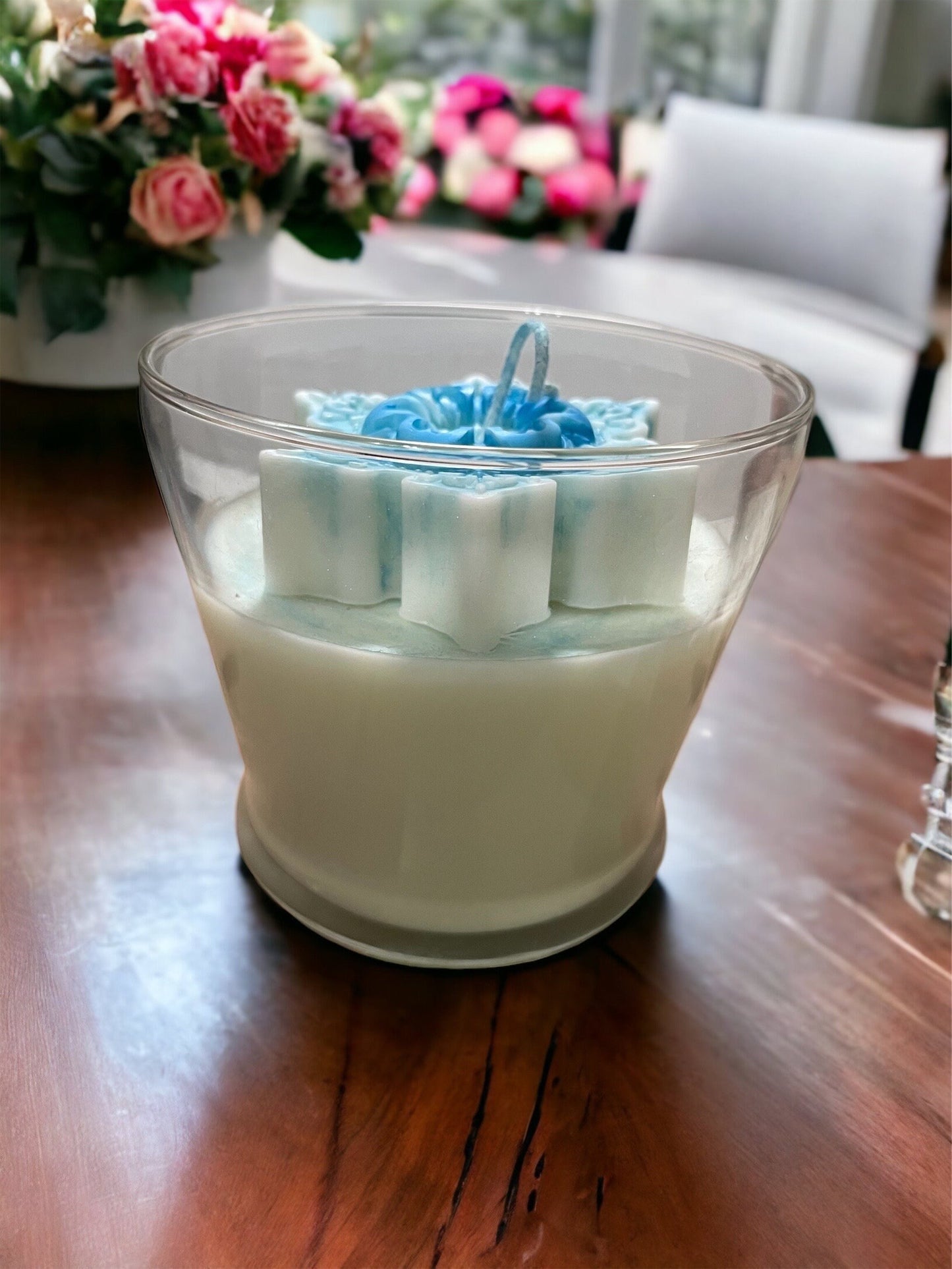 Snowflake Pillar Candle