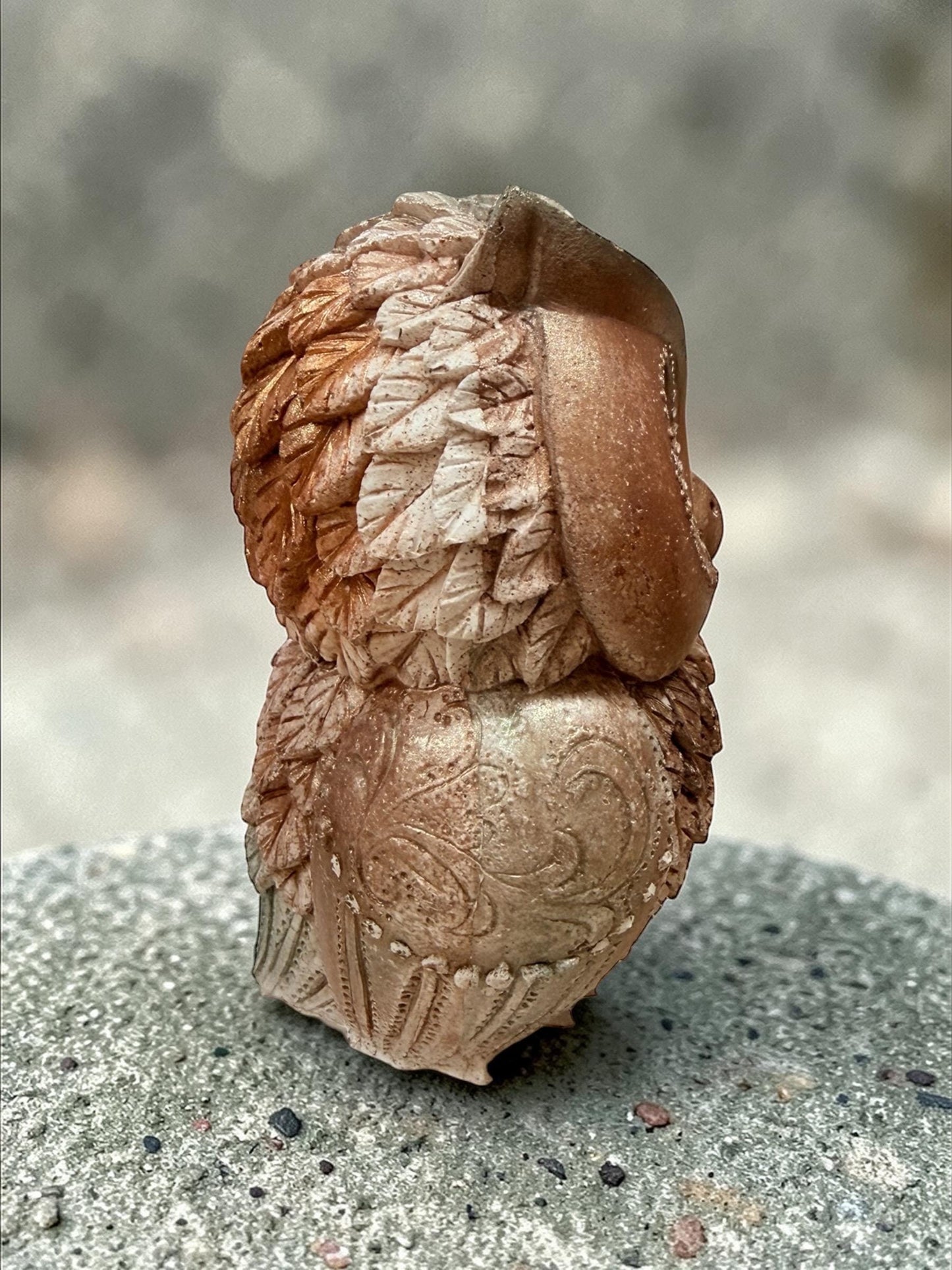 5" Decorative Rustic Owl Statue. Animal Lover Gift.