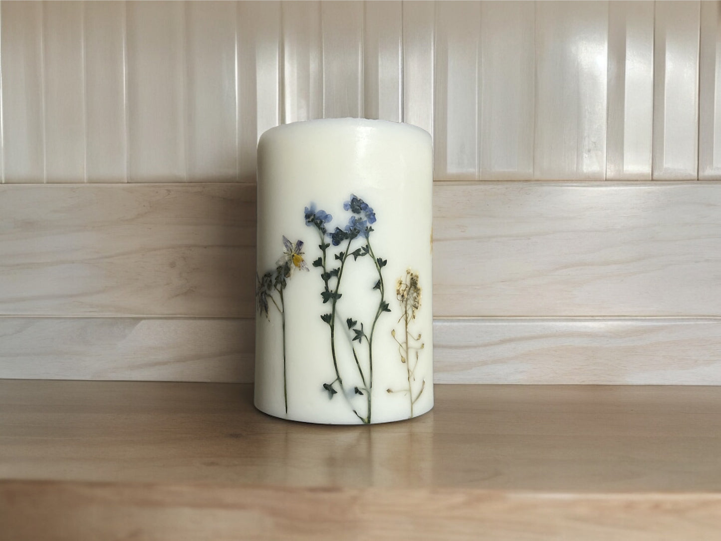 Wildflower Hand Pressed Botanical Flower Candle