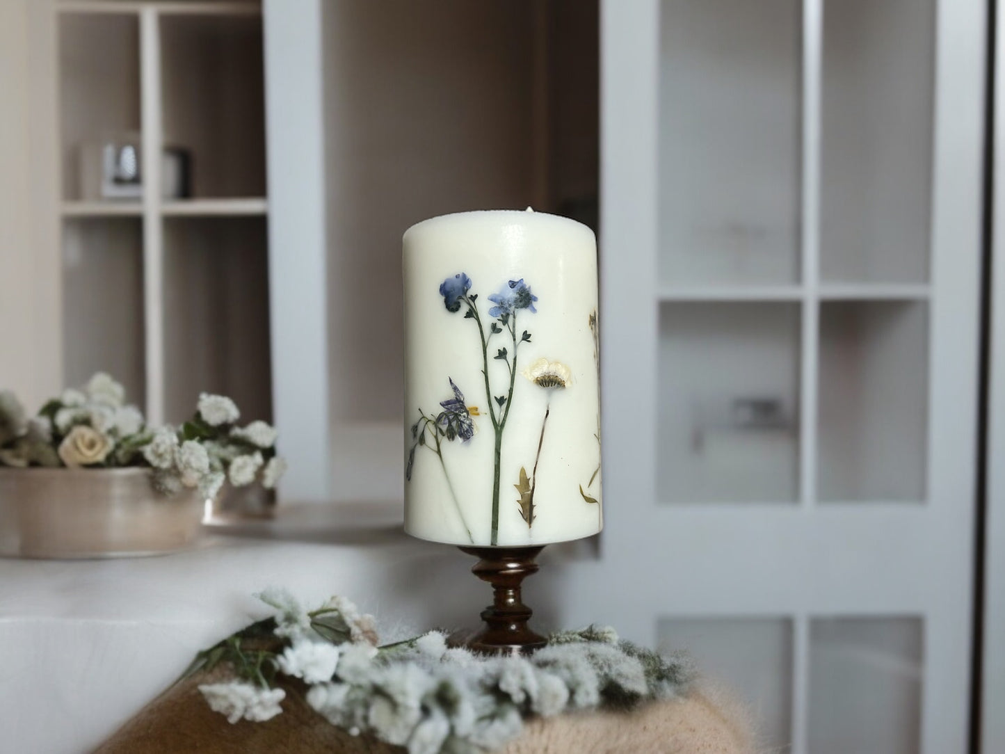 Wildflower Hand Pressed Botanical Flower Candle