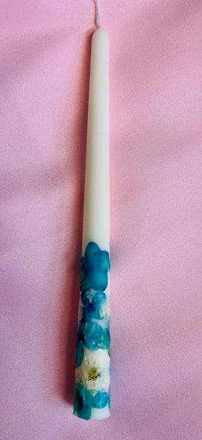 12 Inch Tapered Pressed Flower Botanical Candle Sticks