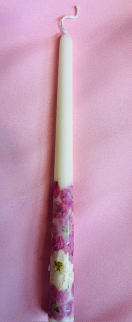 12 Inch Tapered Pressed Flower Botanical Candle Sticks