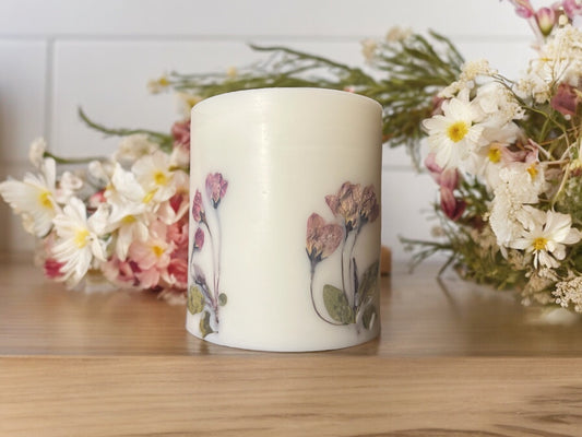 Begonia Hand Pressed Botanical Flower Candle