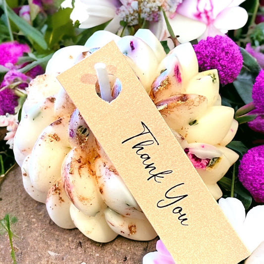 Soy Votive Candle with Dried Flowers: Favors Giveaways