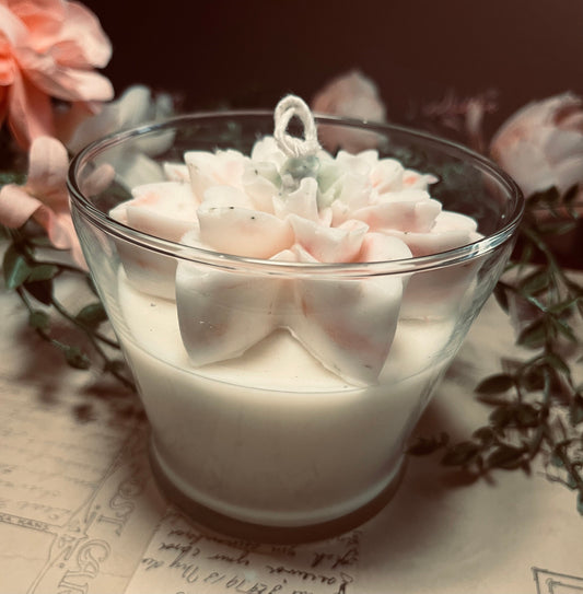 Dahlia Flower Soy Wax Candle, Sculptural Home Decor, 18 oz