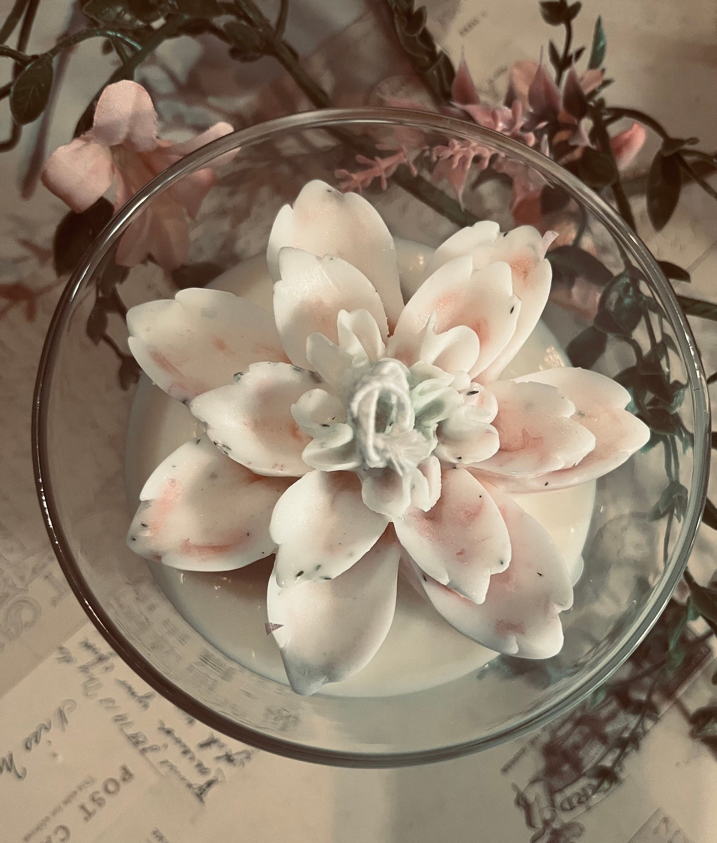 Dahlia Flower Soy Candle: Custom Color & Fragrance, 18 oz.