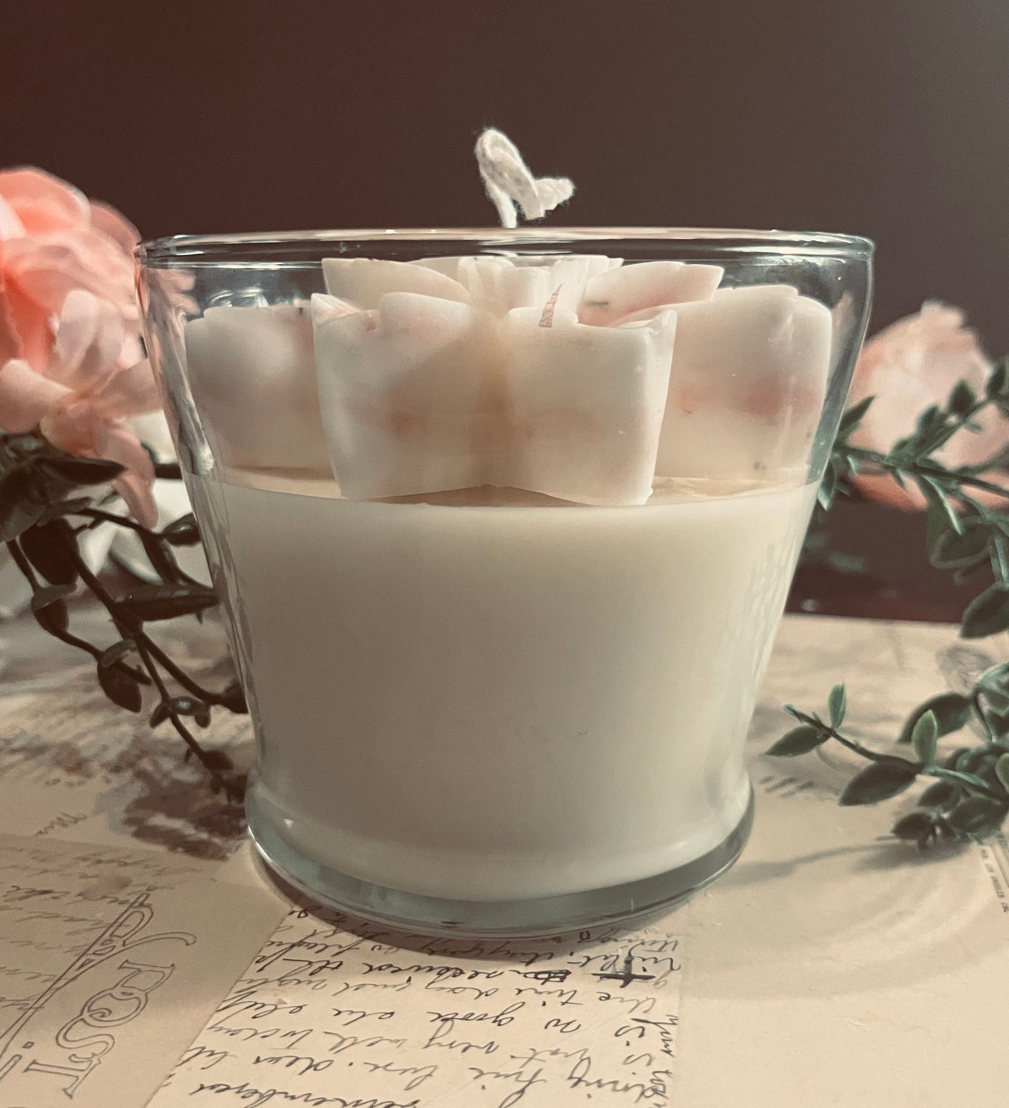 Dahlia Flower Soy Candle: Custom Color & Fragrance, 18 oz.