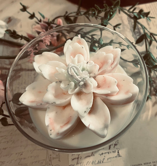 Dahlia Flower Soy Candle: Custom Color & Fragrance, 18 oz.