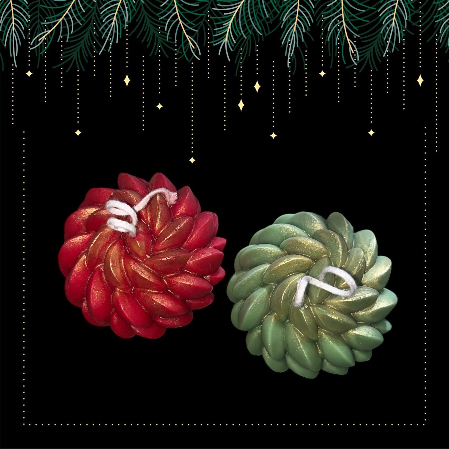 Handmade Christmas Rope Candle: Elegant Tablescape Centerpiece.