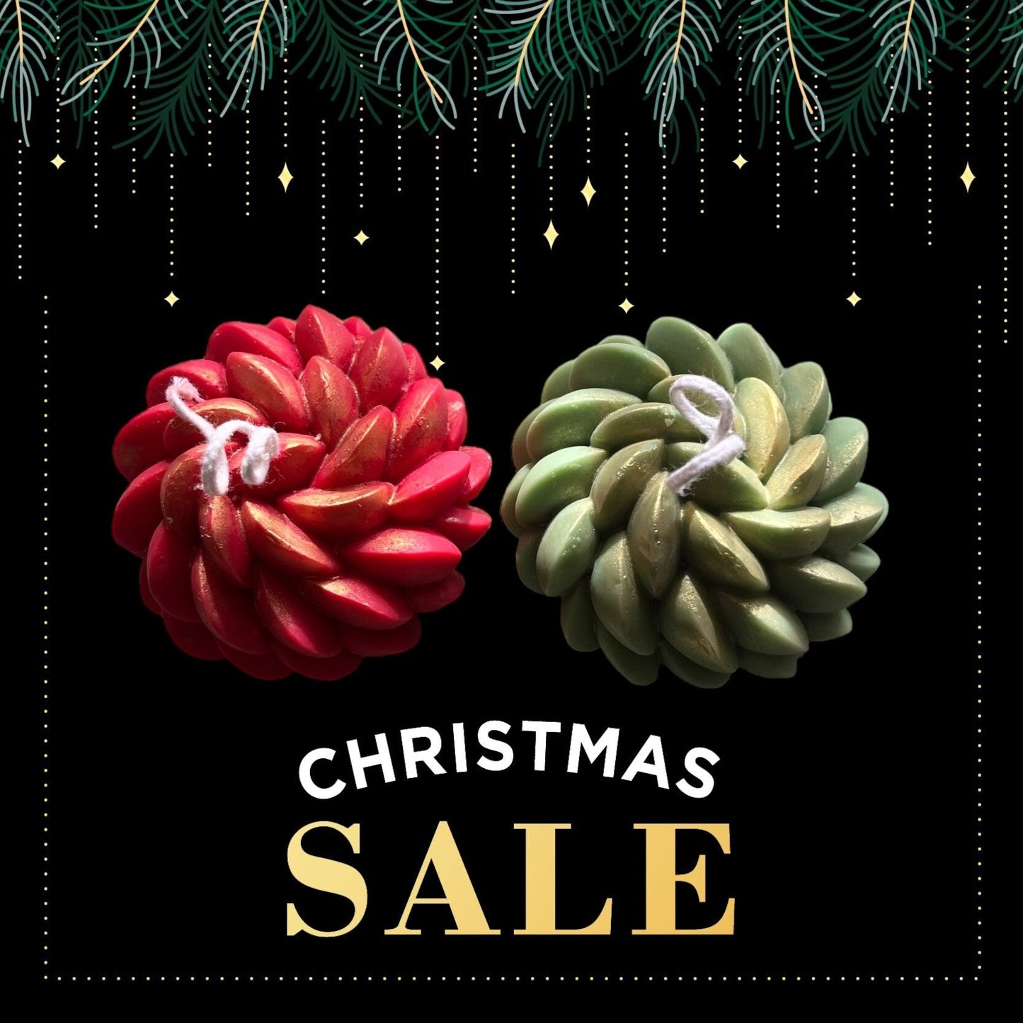 Christmas Rope Candle with Mica