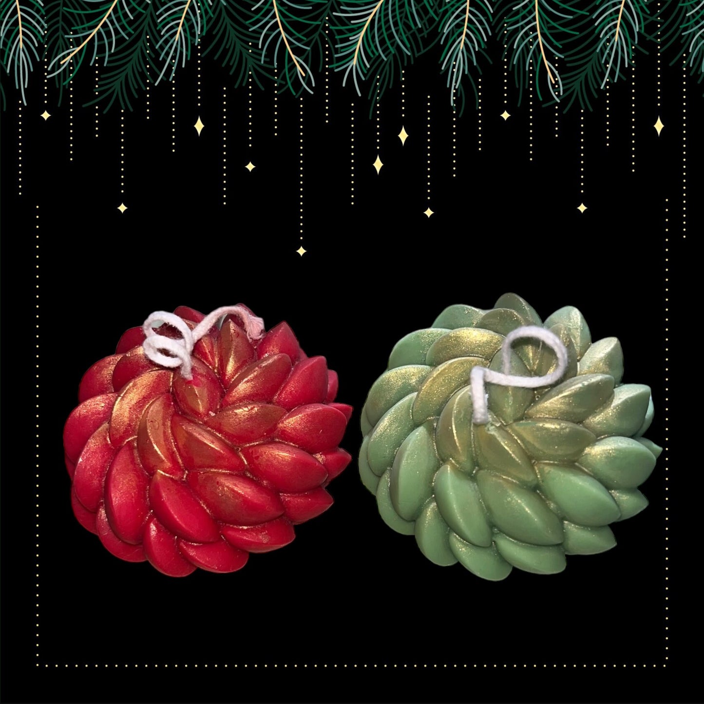 Christmas Rope Candle with Mica