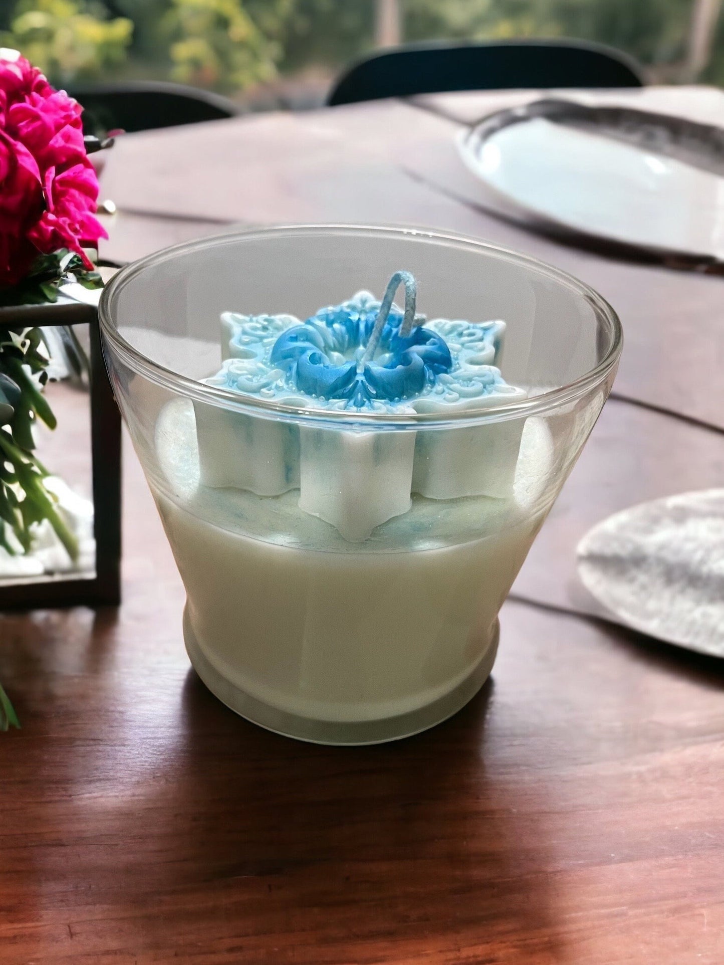 Snowflake Pillar Candle