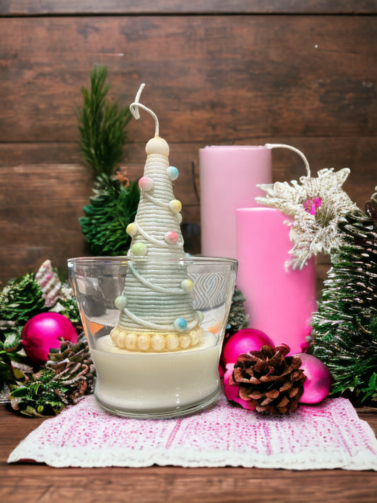 17 oz Decorated Holiday Christmas Tree Candle