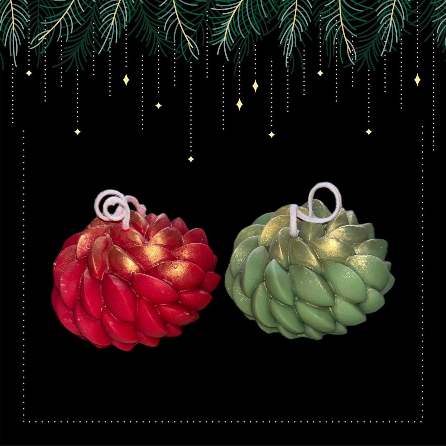 Christmas Rope Candle with Mica