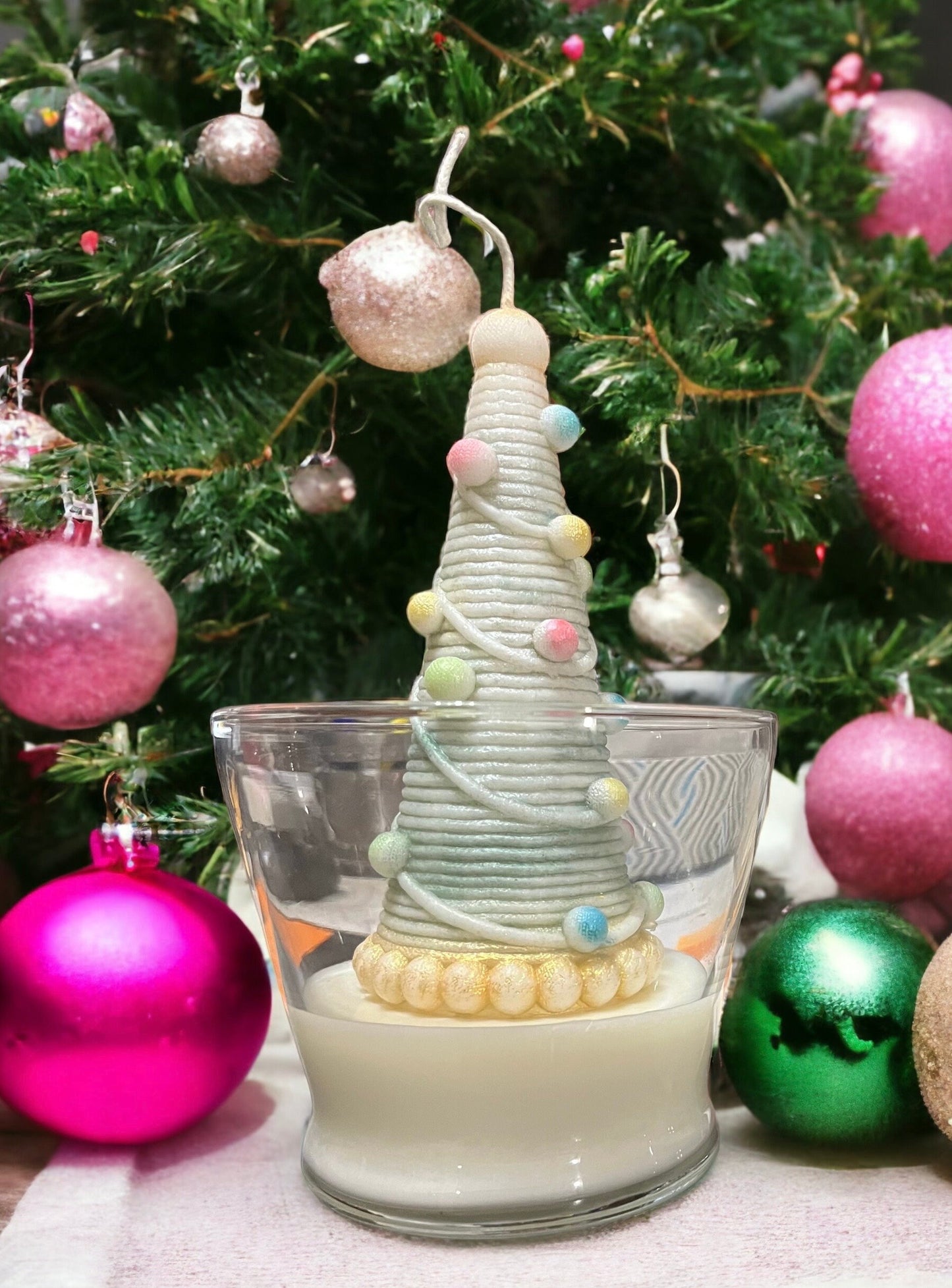 17 oz Decorated Holiday Christmas Tree Candle