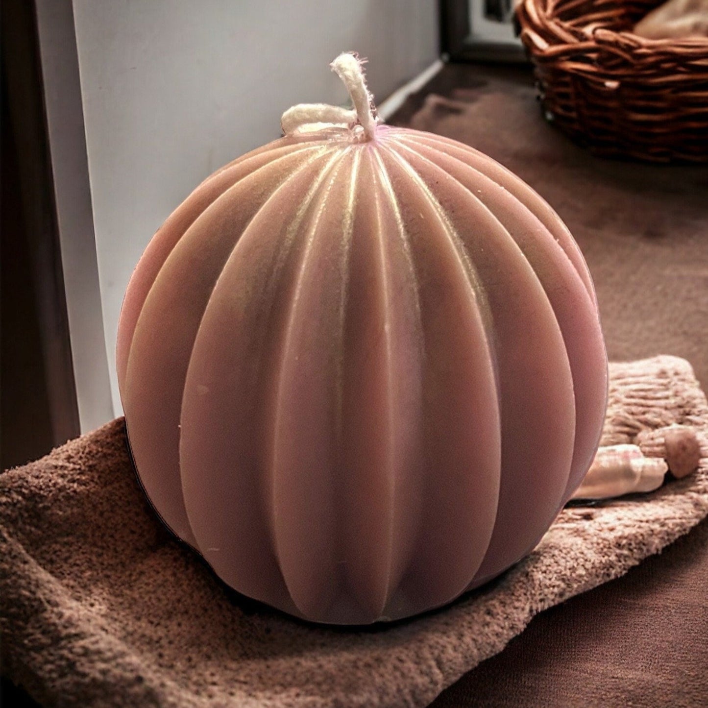 Rose Pink Blush and Grey Pillar Candles Set