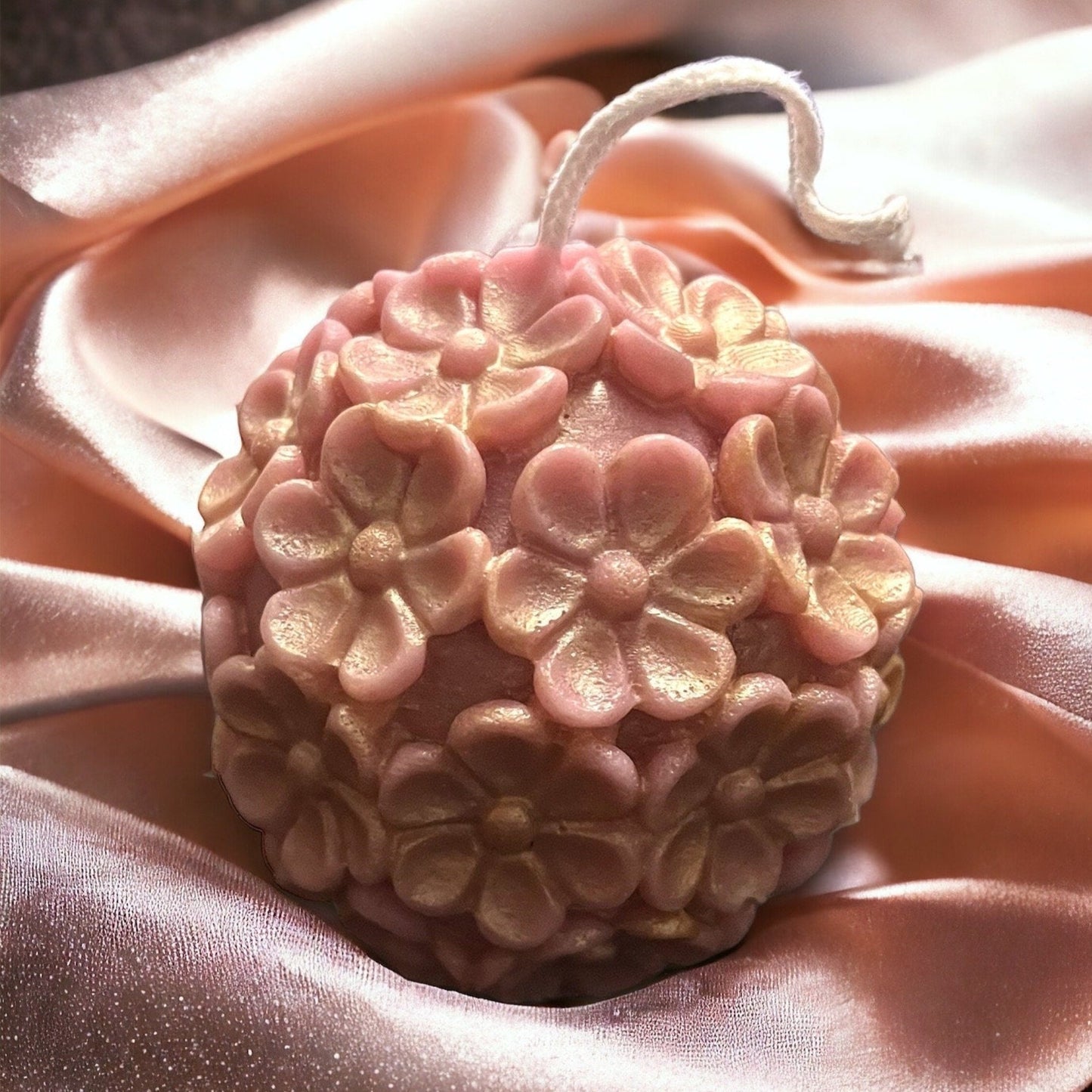 Rose Pink Blush and Grey Pillar Candles Set