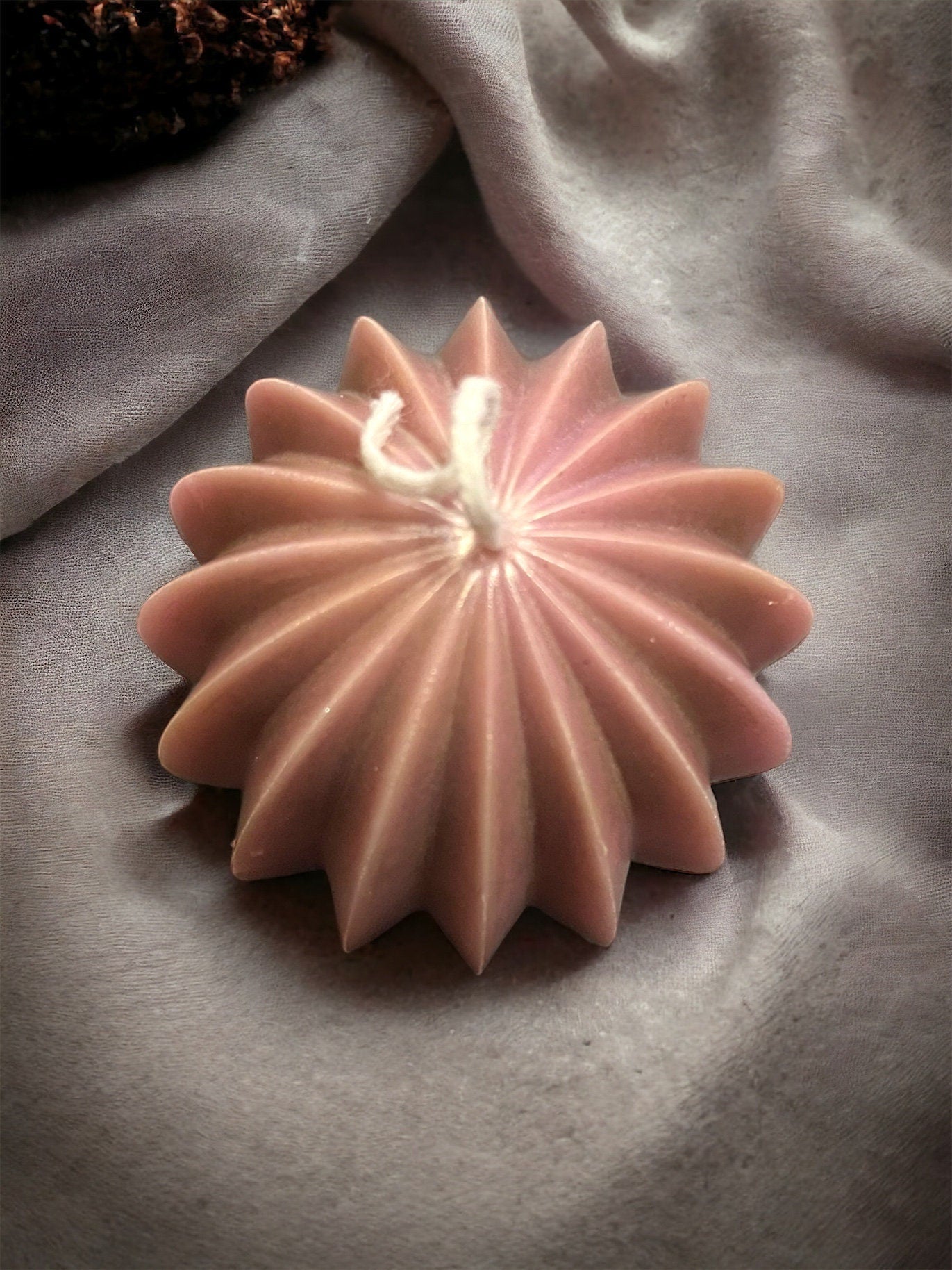 Rose Pink Pillar Candle: Floral Scented, Paraffin/Soy Wax.