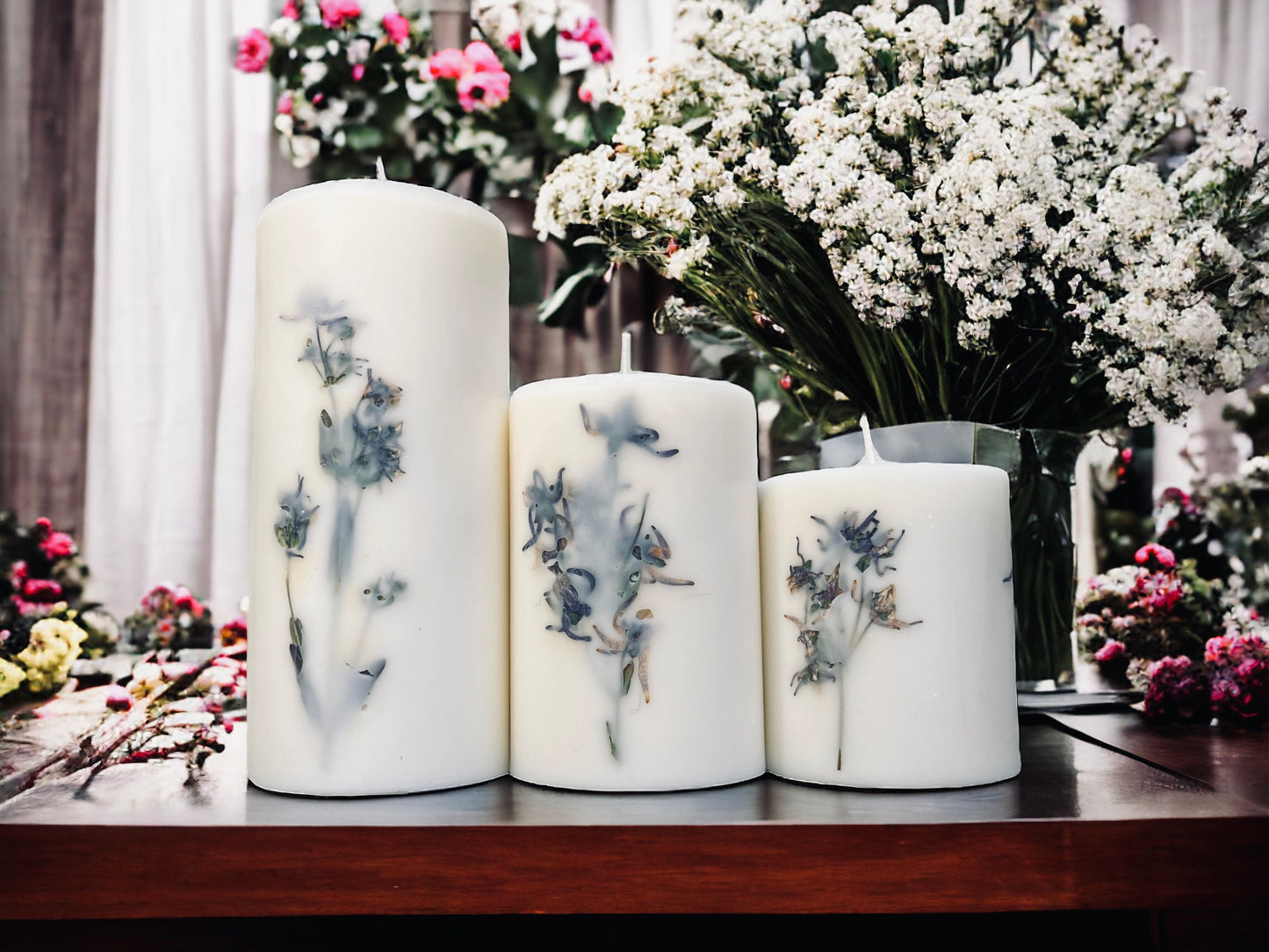 Pressed Mountain Wildcat Botanical Pillar Candle