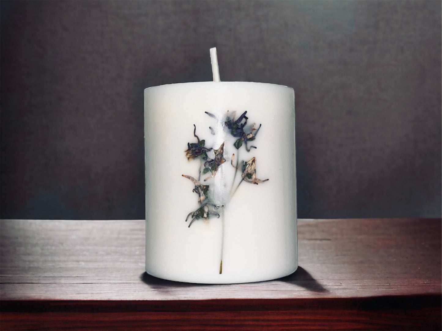 Pressed Mountain Wildcat Botanical Pillar Candle