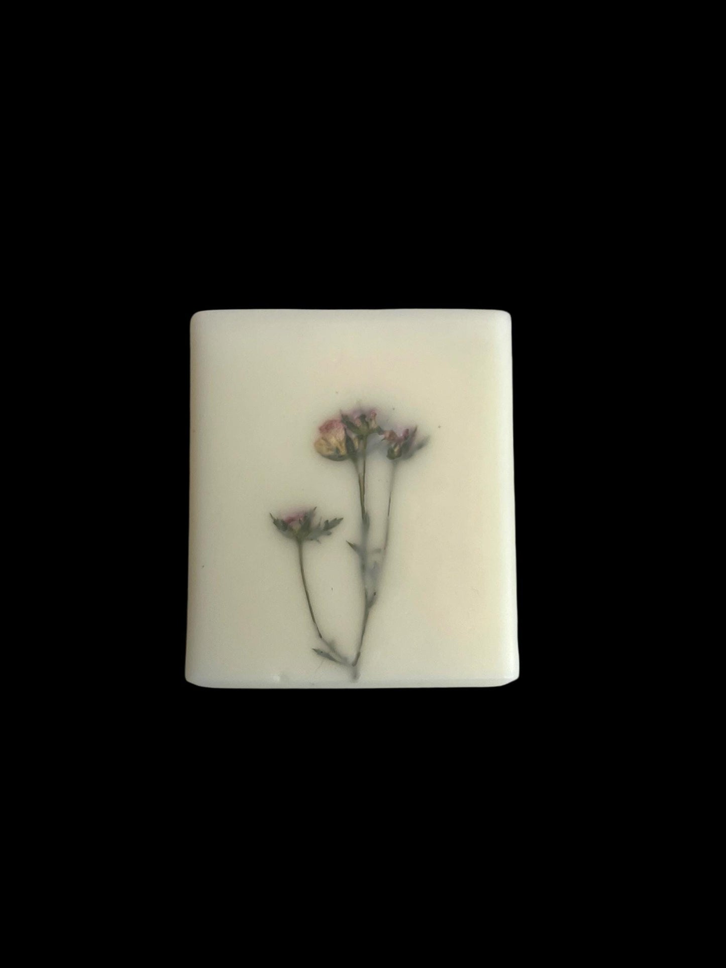 Handmade Pressed Flower Pillar Candle, Botanical Decor, 3.5 Inch Square