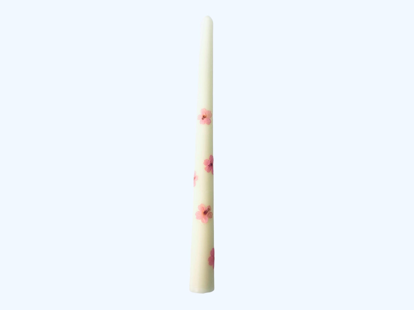 Handmade Pressed Flower Taper Candles: Botanical Wedding Decor, 12 Inch