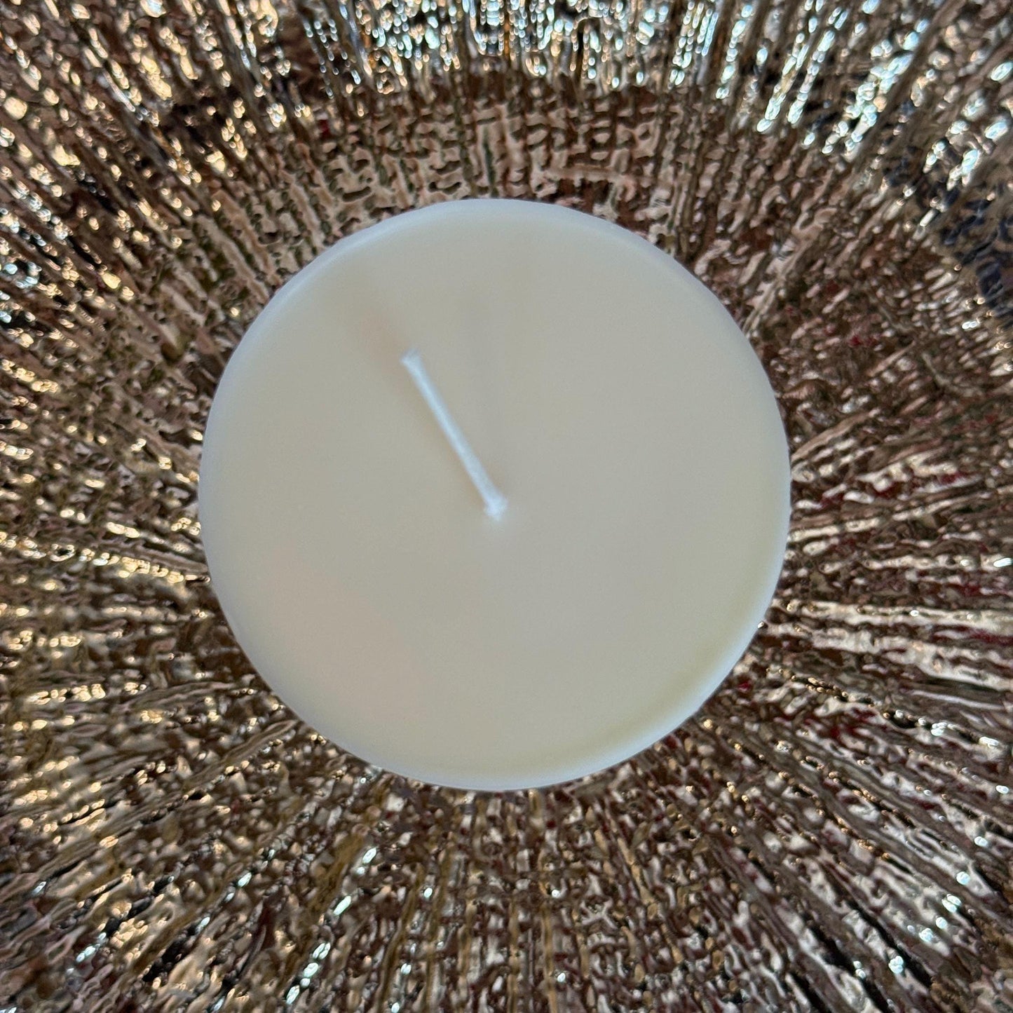Handmade Purple/Violet Pressed Flower Pillar Candle: Botanical Soy Wax Candle