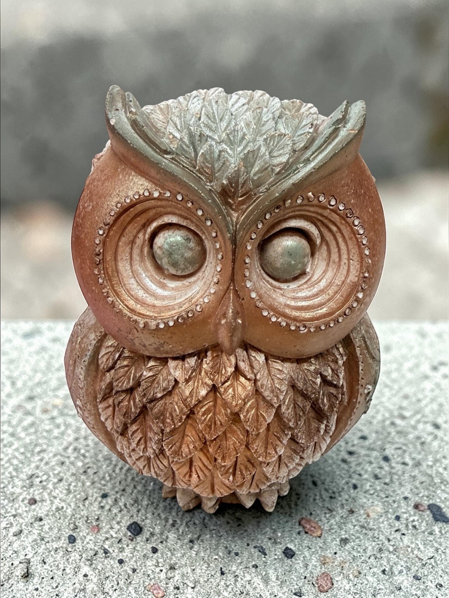 5" Decorative Rustic Owl Statue. Animal Lover Gift.